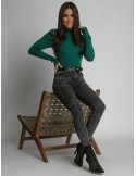 Black women\'s jeans trousers with a belt 60880 - Online store - Boutique